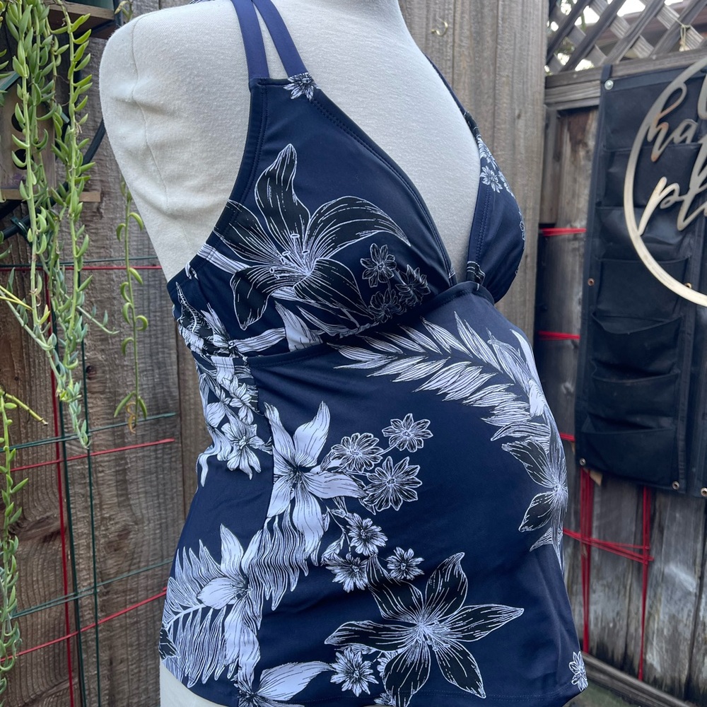 Floral Maternity Tankini Top